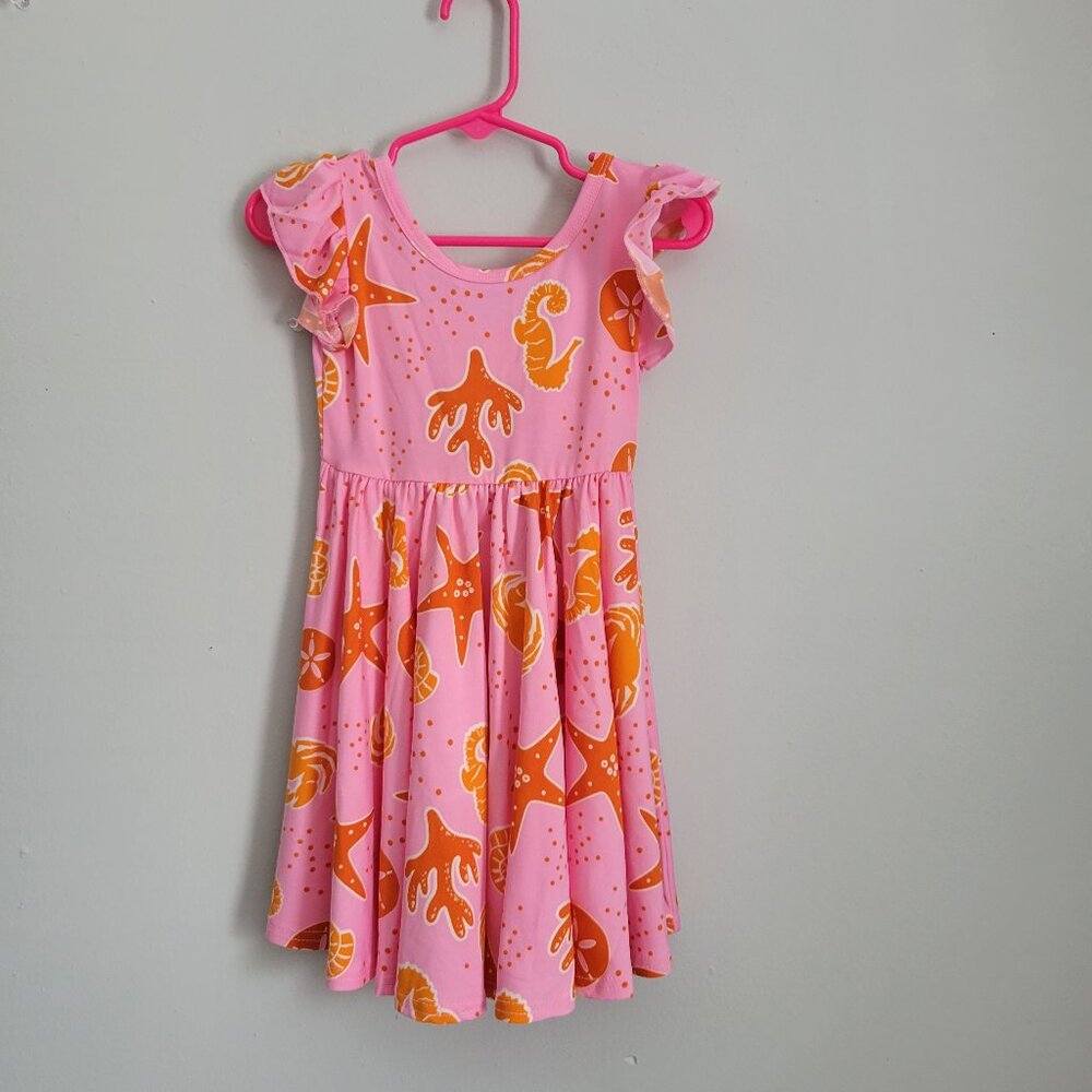 Dot Dot Smile Dress Girl's 2T Toddler Pink Ocean Animals Empire Waist NWT